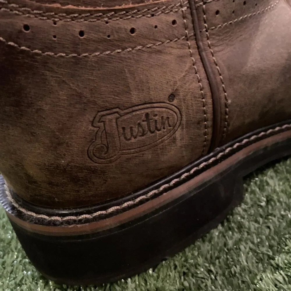 Justin Brown Western Work Boot Men's Size 14D Cowboy Rancher Shoes Style 0923CF